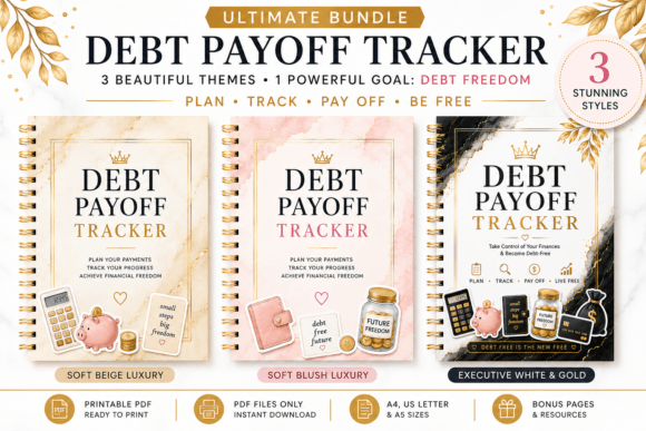 Download Debt Payoff Tracker Bundle – 3 Color - Premium Bundle