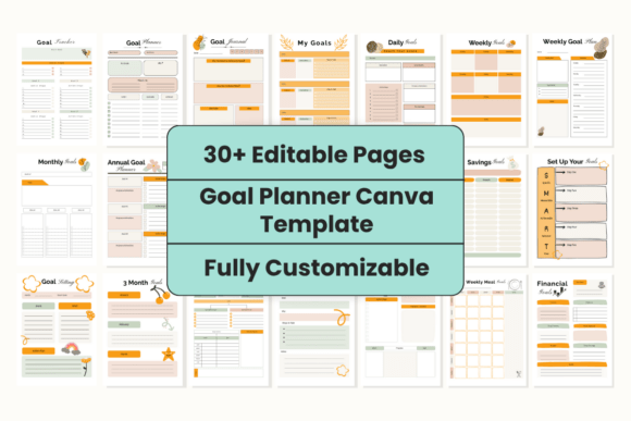 Download Customizable Goal Planner Canva Template - Premium Resources